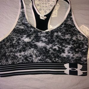 Black and White Under Armour Sports Bra